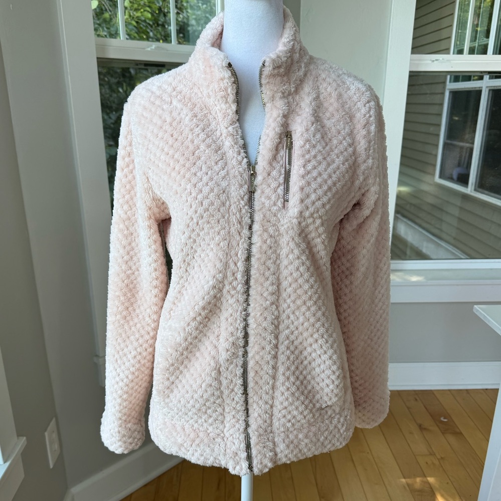 Calvin Klein Blush Pink Faux Fur Zip Up Jacket Size XS - Picture 9 of 9